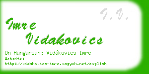 imre vidakovics business card